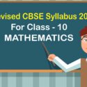Revised CBSE Syllabus 2021 for Class 10 Mathematics